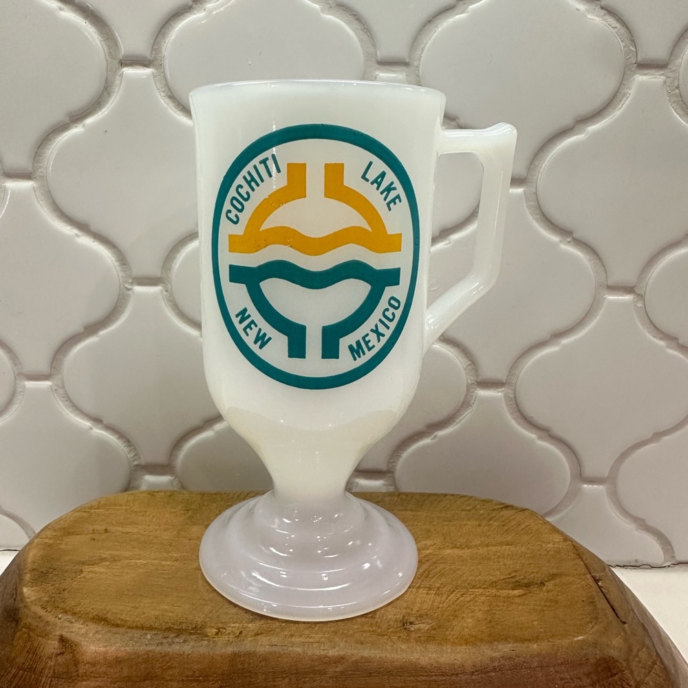 Cochin Lake New Mexico Souvenir Milk Glass Mug